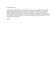 English Worksheet: London postcard (past simple irregular verbs)