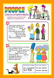 English Worksheet: PEOPLE (COMPARATIVE & SUPERLATIVE ADJECTIVES)