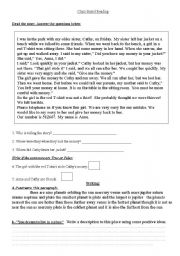 English Worksheet: Reading and Writing 