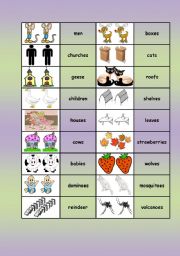 English Worksheet: Plurals dominoes