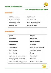 English Worksheet: working on conversation 1