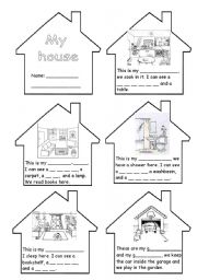 English Worksheet: ROOMS IN THE HOUSE MINI-BOOK