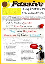 English Worksheet: PASSIVE VOICE (Part I)