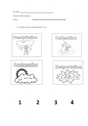 English Worksheet: water cycle worksheet