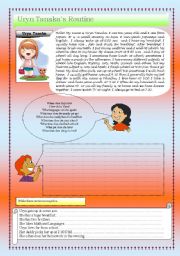 English Worksheet: URYN TANAKAS  ROUTINE