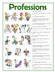 English Worksheet: Professions