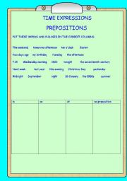 English worksheet: TIME EXPRESSIONS