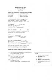 English worksheet: Used To - Unforgivable