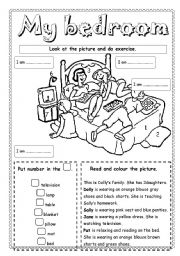 English Worksheet: My bed room