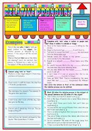 English Worksheet: Relative Pronouns: who / that  grammar guide  examples  3 tasks  B&W version  handout with keys  3 pages  fully editable