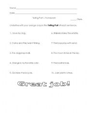 English Worksheet: Telling Part