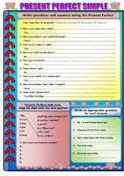 English Worksheet: PRESENT PERECT SIMPLE