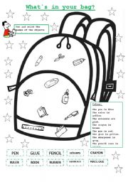 English Worksheet: What is in your bag?