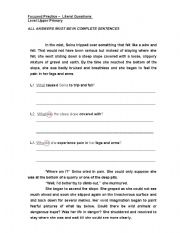 English Worksheet: Reading Comprehension: Focused Practice: