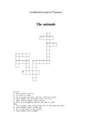 English Worksheet: crossword