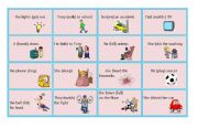 English worksheet: Past Continuous Domino Part 