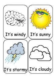 English Worksheet: Weather Flashcards