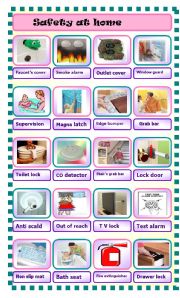 English Worksheet: safety at home