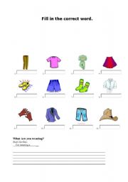 English worksheet: Clothes