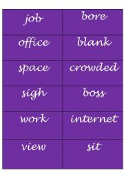 English Worksheet: My cubicle, James Blunt flash-cards