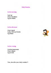 English worksheet: Daily routine