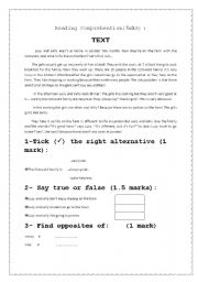 English Worksheet: main test 2 7th form pupils