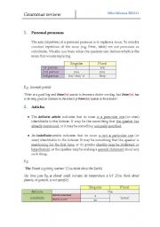 English Worksheet: Grammar review
