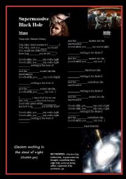 English Worksheet: Activity about song - Supermassive Black Hole - Muse