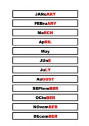 English worksheet: months
