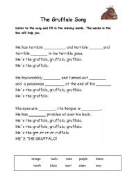 English Worksheet: Gruffalo Song