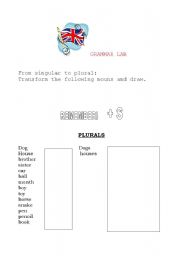 English worksheet: Plurals