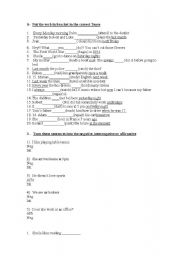 English Worksheet: exercises that revise present tenses