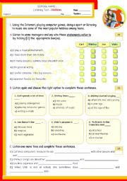 My Hobbies  (4 teensagers) -  Listening Test