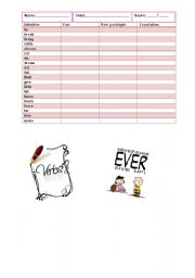 English worksheet: Verb conjugation( past&participle)