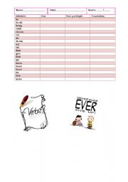 English Worksheet: Verb conjugation( past&participle)