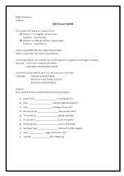English worksheet: Much and Many