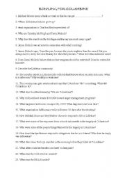 English Worksheet: Questionnaire Bowling for Columbine