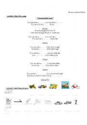 English Worksheet: means of transport  7th form 