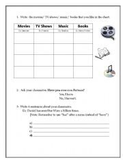 English worksheet: Present Perfect Movies