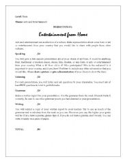 English Worksheet: Arts and Entertainment Presentation