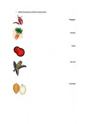 English Worksheet: Vegetables