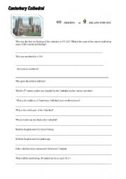 English Worksheet: lets visit Canterbury Cathedral