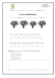 English Worksheet: ordinal numbers