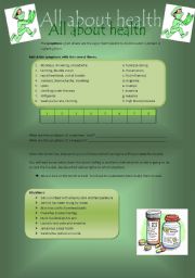 English Worksheet: All about health: symptoms and advice