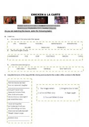 English Worksheet: Chicken A La Carte