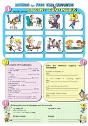 English Worksheet: Hobbies/Present Continuous