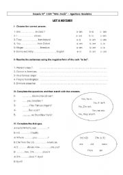 English Worksheet: Verb TO BE Revision (ENGLISH ZONE 1)