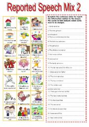 English Worksheet: 11 REPORTED SPEECH MIX 2 