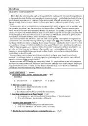 English Worksheet: MOCK EXAM