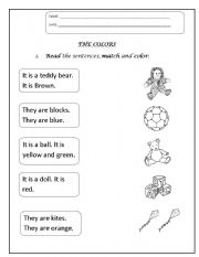 English Worksheet: the colors